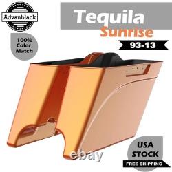 Tequila Sunrise Stretched Saddlebags Bottoms Fits Harley Street Road Electra