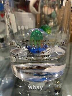 Tequila Tres Cuatro Y Cinco Extra Anejo Empty Hand Blown Bottle Box Stopper