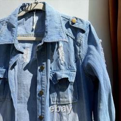 Tequila Vibes Only Hand-Painted Jean Jacket for the Bold and Fabulous! Large