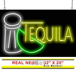 Tequila With Salt and Lime Neon Sign Jantec 32 x 20 Drinks Bar Club Shot
