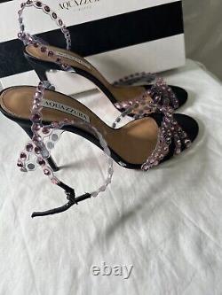 Tequila plexi sandal satin pvc black purple