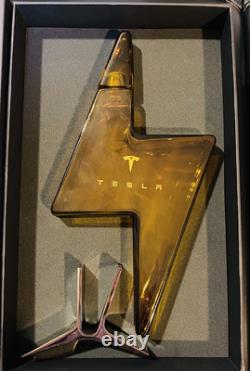 Tesla Decanter Tequila Stand & Box Limited Edition Empty Bottle No Alcohol MIB