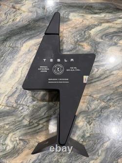 Tesla Mezcal Tequila Collector Bottle Matte Black No Box Used Empty