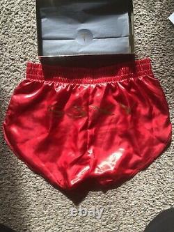 Tesla Red Short Shorts Medium SOLD OUT Elon Musk New In Black Box Tequila Flame