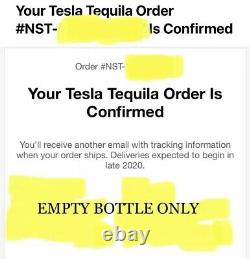 Tesla Tequila EMPTY BOTTLE & Stand COLLECTORS ITEMS PRE-SALE