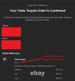 Tesla Tequila Empty Bottle & Stand Only SOLD OUT everywhere! -Presale
