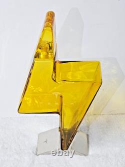 Tesla Tequila Lightning Bolt Decanter Empty Glass Bottle with Stand & Box Rare