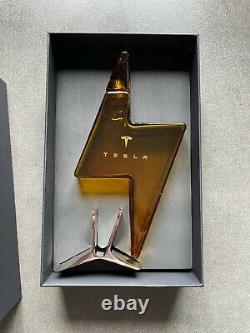Tesla Tequila Lightning Bottle NEW with Stand and Box Decanter EMPTY Collectible
