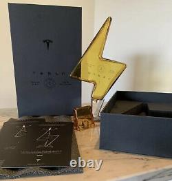 Tesla Tequila Lightning EMPTY Bottle With Stand and Box Decanter Collectible