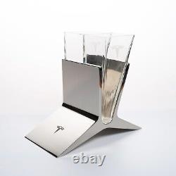 Tesla Tequila Sipping Glasses with Glass Holder On Hand Limited Edition