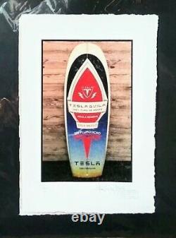 Tesla Tequila, Surfboard, Limited Edition Print, Hand Signed Fairchild Paris