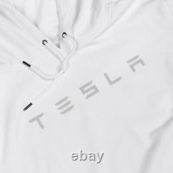Tesla White 3D Large Wordmark Pullover Hoodie LIMITED EDITION (L XL XXL) Tequila