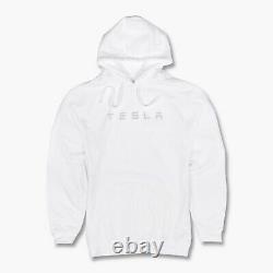 Tesla White 3D Large Wordmark Pullover Hoodie LIMITED EDITION (Medium) M Tequila