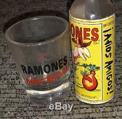 The Ramones ADIOS AMIGOS ALBUM Shotglass tequila bottle USA RADIO STATION PROMO