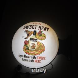 Tijuana SWEET HEAT Tequila Liquor Light Double-Sided Globe Snake 16x20 Bacardi