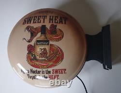 Tijuana SWEET HEAT Tequila Liquor Light Double-Sided Globe Snake 16x20 Bacardi