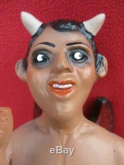 Tlaquepaque Ceramic Pablo Goche XL Nasty Naked Devil Holding Cigarette & Tequila