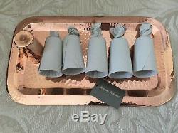 Tommy Bahama Handcrafted Copper Tequila Flight Set With Tray & 6 Shot Glass