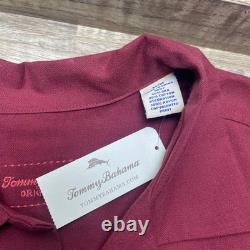 Tommy Bahama Men Tequila Mocking Parrot Silk Cotton Camp Shirt Syrah Medium New