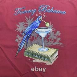 Tommy Bahama Men Tequila Mocking Parrot Silk Cotton Camp Shirt Syrah Medium New