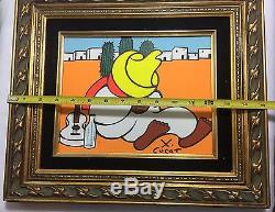 Too Much Tequila Signed XAVIER CUGAT Oil Based O/B Framed Painting Autographed
