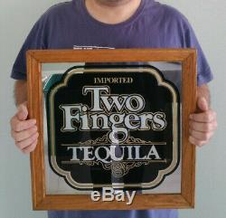 Two Fingers Tequila Bar Mirror Sign Liquor 80 Proof 16x16 Frame Mancave Decor