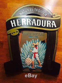 VINTAGE HERRADURA TEQUILA WOOD AD With MIRROR 20X16 HANGING MAN CAVE WALL DECOR