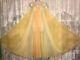 Vtg M L Tequila Sunrise Rainbow Pleated Sheer Chiffon Nightgown Negligee Gown