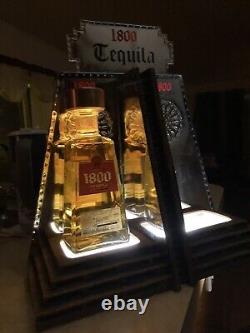 Vintage 1800 Tequila Plated Tin & Plastic Back bar Light Up Display