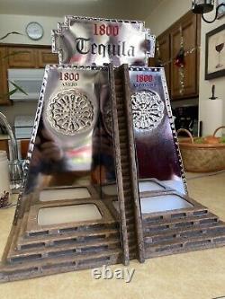 Vintage 1800 Tequila Plated Tin & Plastic Back bar Light Up Display