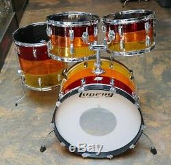 Vintage 1970's Ludwig 4pc Vistalite Drum Kit Shell Pack Tequila Sunrise