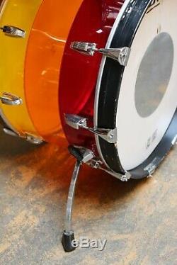 Vintage 1970's Ludwig 4pc Vistalite Drum Kit Shell Pack Tequila Sunrise