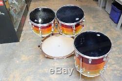 Vintage 1970's Ludwig 4pc Vistalite Drum Kit Shell Pack Tequila Sunrise