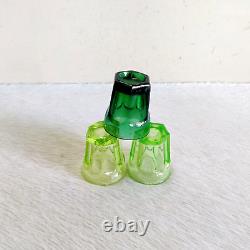 Vintage 1 Green 2 Neon Green Glass Tequila Shot Tumbler Barware Decorative G-286