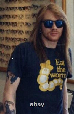 Vintage 70s Hanes Axl Rose Guns N Roses Eat The Worm Tequila Shirt Small 18.5x27