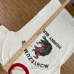 Vintage 70s Men's Small Montezuma Tequila Ringer Tee Bull Rare Promo