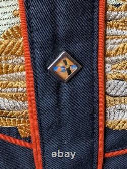 Vintage 90s Scully Western Tequila Sunrise Pearl Snap Embroidered Mens Shirt