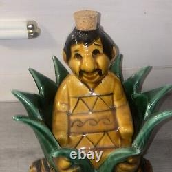 Vintage Agave Plant Mexican Man Tequila Decorative Decanter Rare