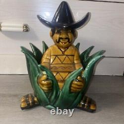 Vintage Agave Plant Mexican Man Tequila Decorative Decanter Rare