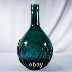 Vintage Aqua Green Gothic Decanter Bottle of Flower Crown Leaves Crawling