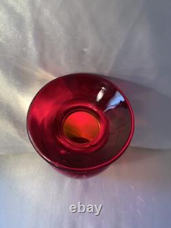 Vintage Blenko Tequila Sunrise Vase 2004 Signed Blenko 10.5 BEAUTIFUL