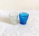 Vintage Dark Blue & Clear Glass Tequila Shot Tumbler Decorative Set Props G363