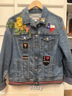 Vintage Denim Women's Jacket Texas Longhorn Designed By Two Tequila Sisters