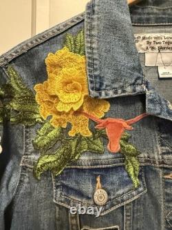 Vintage Denim Women's Jacket Texas Longhorn Designed By Two Tequila Sisters