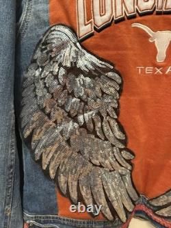 Vintage Denim Women's Jacket Texas Longhorn Designed By Two Tequila Sisters