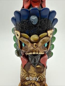 Vintage HUAJUAPAN Tequila Bottle Handmade Mexican Folk Art