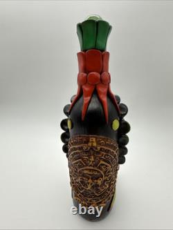 Vintage HUAJUAPAN Tequila Bottle Handmade Mexican Folk Art