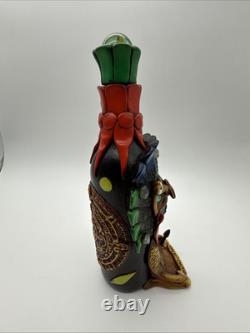 Vintage HUAJUAPAN Tequila Bottle Handmade Mexican Folk Art
