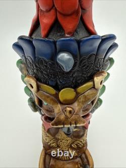 Vintage HUAJUAPAN Tequila Bottle Handmade Mexican Folk Art