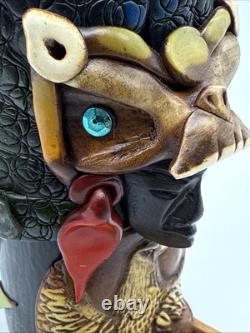 Vintage HUAJUAPAN Tequila Bottle Handmade Mexican Folk Art